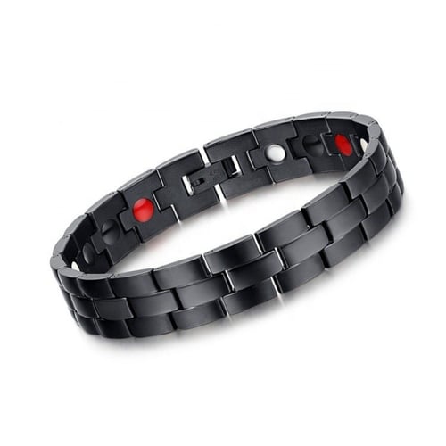 اسوارة ازالة الشحنات لون اسود بحجر المعناطيس والجر...