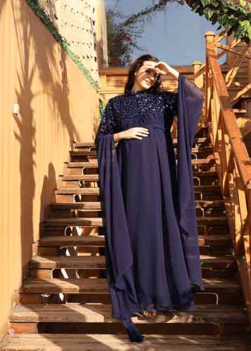 Luxury dress / navy blue