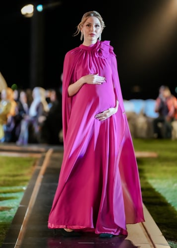 Elegant & simple dress / fuchsia