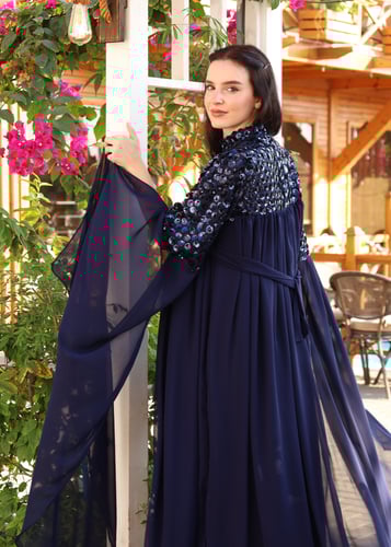 Luxury dress / navy blue