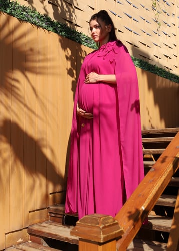 Elegant & simple dress / fuchsia