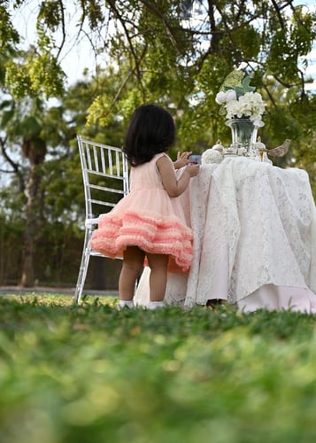 فستان بناتي من خامة التل الراقية بتصميم مميز وراقي...