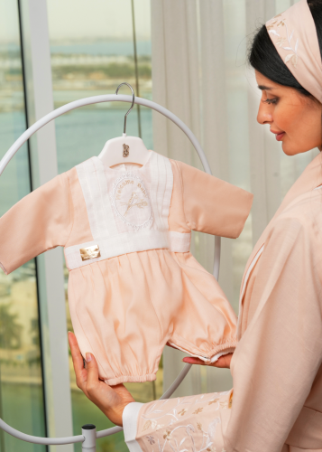 Tatreez overall/ peach