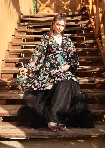 Luxury Flowers dress / Black