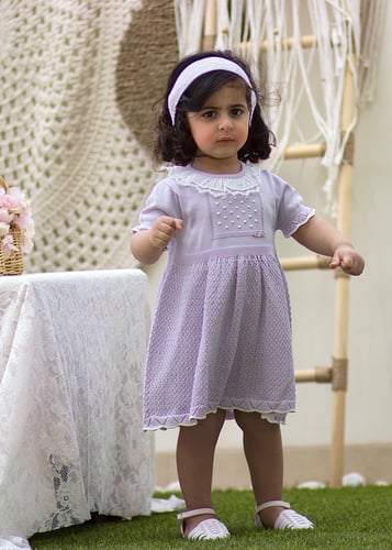 فستان موف بناتي ناعم وأنيق