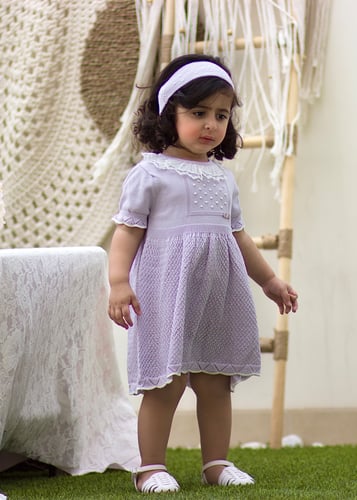 فستان موف بناتي ناعم وأنيق