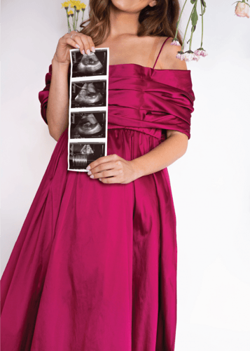 فستان سهرة فوشي اوف شولدر بتصميم مميز