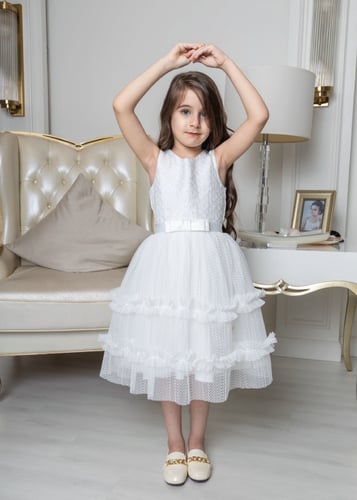 فستان بناتي جاكار منفوش: الرقي والنعومة في الإطلال...