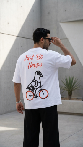 Unisex Milo Cycle Oversized T-Shirt - White