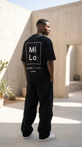 Unisex Milo Square London Black Oversized T-Shirt