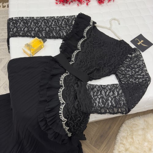 فستان العيد خامه جورجيت لون اسود