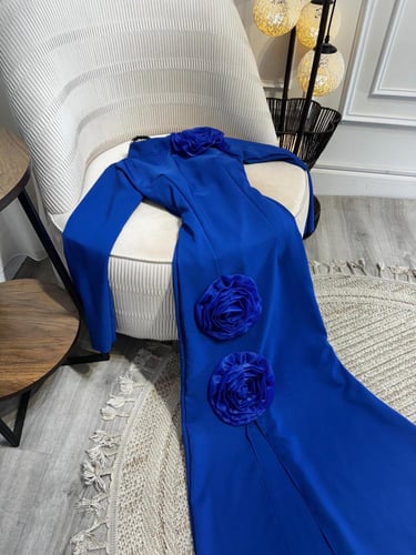 فستان تفته لون ازرق