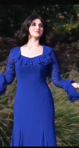 فستان شيفون جورجيت ازرق