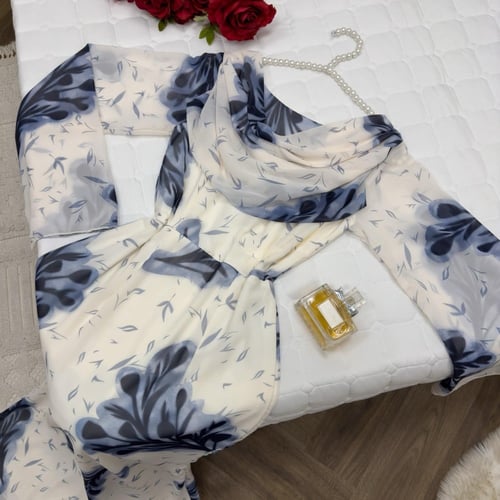 فستان شيفون لون ابيض