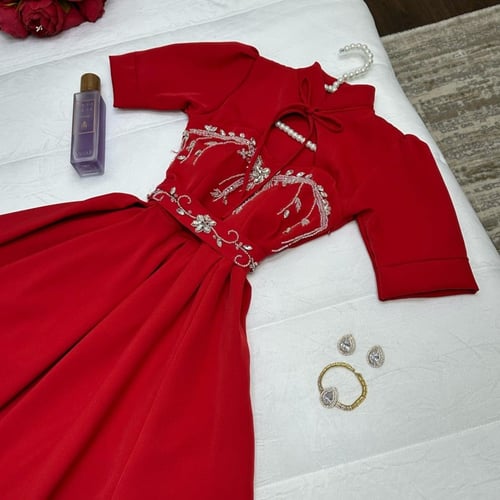 فستان العيد باربي لون احمر بنفسجي