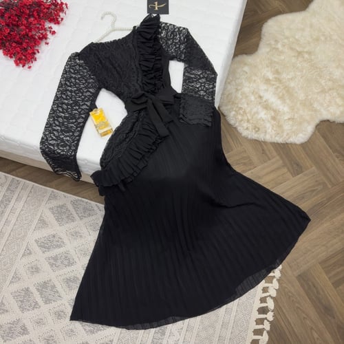 فستان العيد خامه جورجيت لون اسود