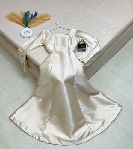 فستان طلة العيد ميكادو ابيض