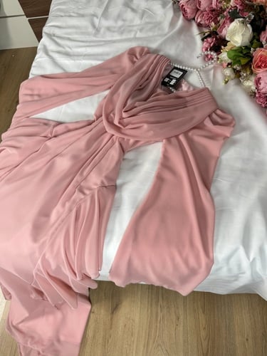 فستان شيفون ناعم لوم لحمي