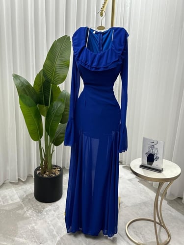 فستان شيفون جورجيت ازرق