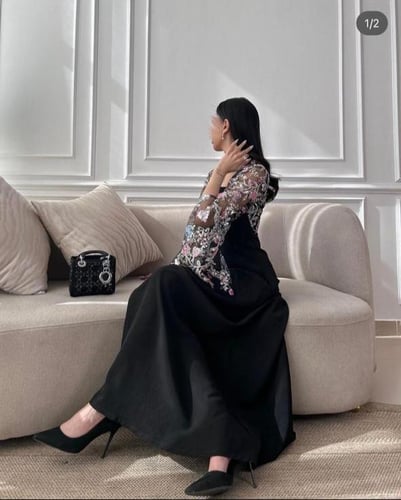 فستان كريب استرتش لون اسود