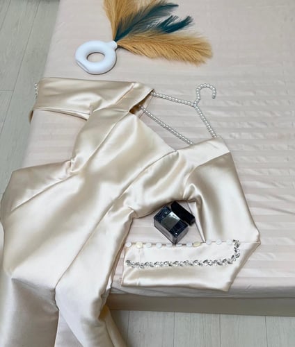 فستان طلة العيد ميكادو ابيض