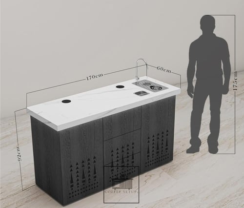 بار قهوه خشب قشر الجوز مع النقش السلماني