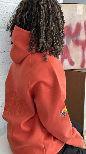 Orange hodie (over size )