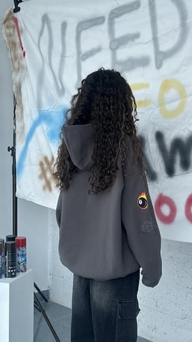 Gray Hodie Over Size