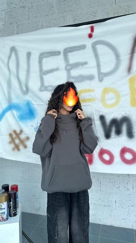 Gray Hodie Over Size