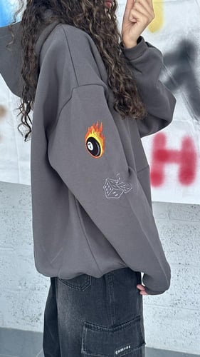 Gray Hodie Over Size