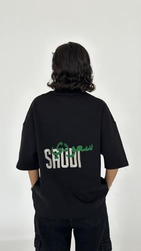 تيشيرت اليوم الوطني أسود over size