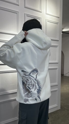 هودي أبيض Over Size