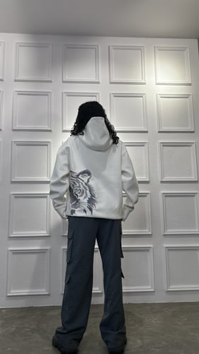 هودي أبيض Over Size