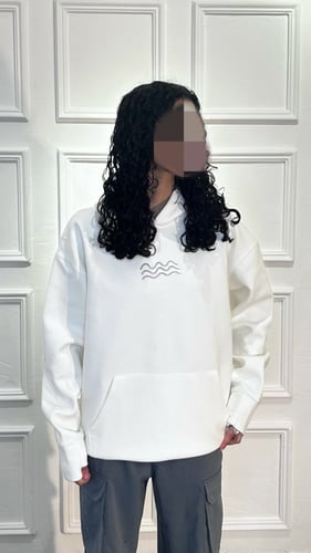 هودي أبيض Over Size