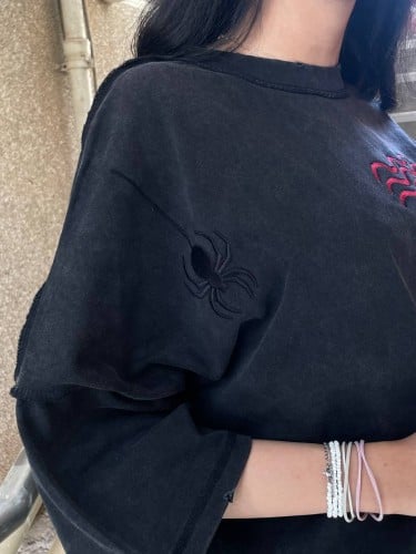 تيشيرت اسود SPIDER - OverSize