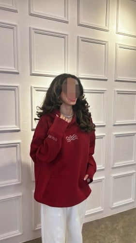 هودي أحمر OverSize