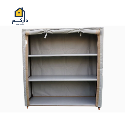 دولاب تخزين متنقل كبير PVC - رمادي