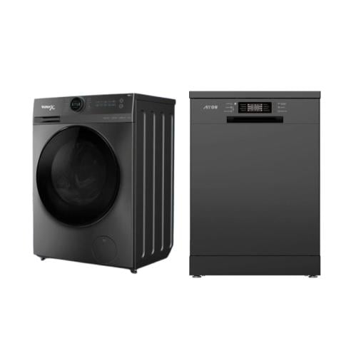 باكدج غسالة ملابس سونيكس مع غسالة صحون ارو