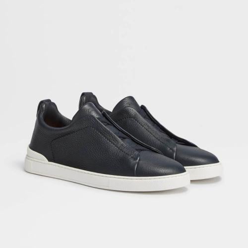 Zegna Blue Triple Stitch Sneakers