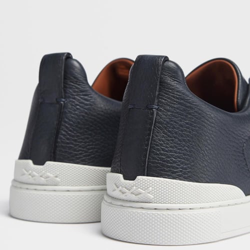 Zegna Blue Triple Stitch Sneakers