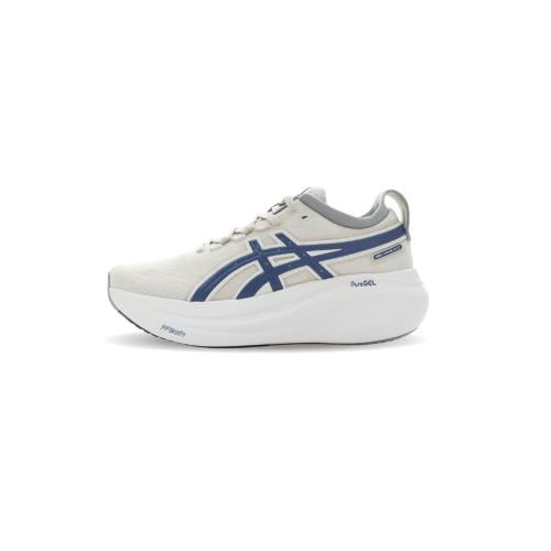 ASICS Gel-Nimbus 27 Off-White with Blue Stripes