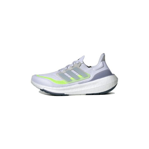 adidas UltraBoost Light white, blue and lime green shoes