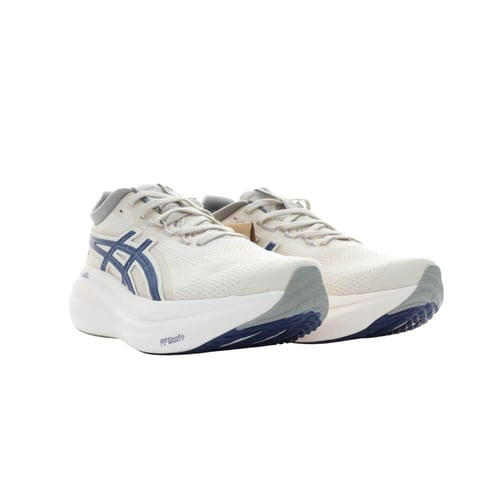 ASICS Gel-Nimbus 27 Off-White with Blue Stripes