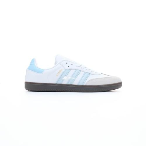 Adidas Samba White and Sky Blue