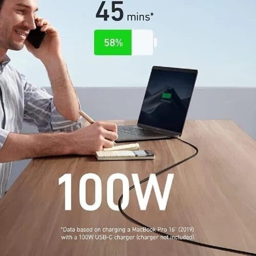 شاحن انكر تايب سي إلى تايب سي 100 واط