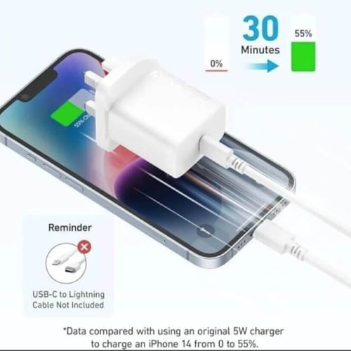 انكر فيش جداري - USB-C بقدرة 20 واط مع كابل