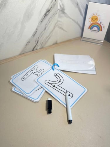 بطاقات كتابة الأرقام العربية بالنقاط من ١_١٠