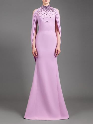 فستان باكمام متدليه