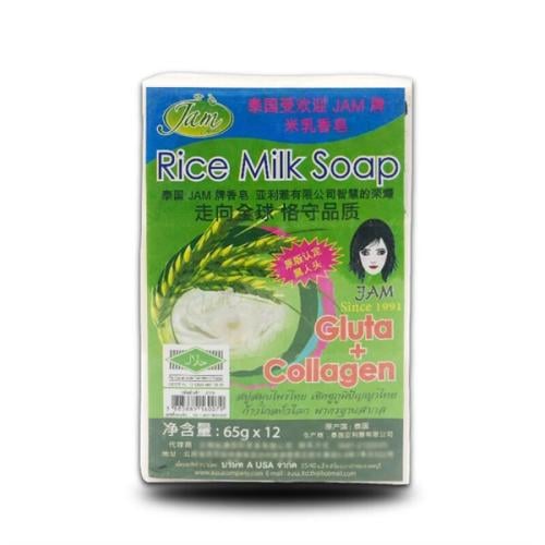 صابونة جام بحليب الأرز والكولاجين والجلوتاثيون