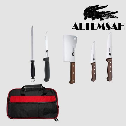 طقم سكاكين يد خشب مكون من 6 قطعة براند التمساح